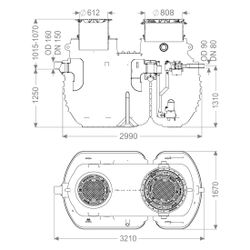 Kessel Fettabscheider EasyClean ground Multi Direct-R, NS 7, 845-1.070mm, PE, Sch... KESSEL-96007-DR-120D 4026092109878 (Abb. 1)