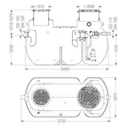 Kessel Fettabscheider EasyClean ground Multi Direct-R, NS 10, D 400, 845-1.070mm,... KESSEL-96010-DR-120D 4026092109885 (Abb. 1)