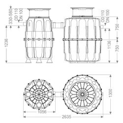 Kessel Fettabscheider EasyClean Modular ground NS 4 Standard, Klasse B... KESSEL-98204/00B 4026092027127 (Abb. 1)