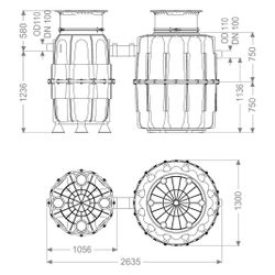 Kessel Fettabscheider EasyClean Modular ground NS 4 Standard, Klasse D... KESSEL-98204/00D 4026092027134 (Abb. 1)