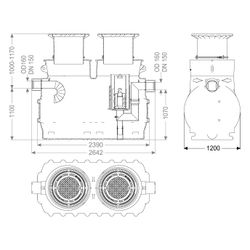 Kessel Koaleszenzabscheider EasyOil ground, NS 3, 1.800L, D 400, PE, Schwarz... KESSEL-99503.10D 4026092027295 (Abb. 1)
