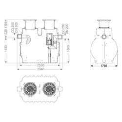 Kessel Koaleszenzabscheider EasyOil ground NS 6, 4.300L, Belastungsklasse D, PE, Schw... KESSEL-99706.30D 4026092027646 (Abb. 1)