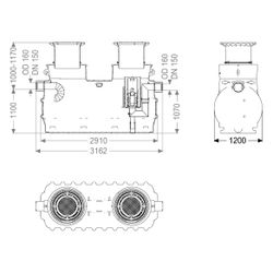 Kessel Koaleszenzabscheider EasyOil, NS 10, 2.600L, PE, Schwarz... KESSEL-99710.15D 4026092027684 (Abb. 1)