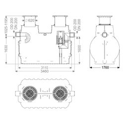 Kessel Koaleszenzabscheider EasyOil ground, NS 10, 5.800L, Belastungsklasse D 400, PE... KESSEL-99710.80D 4026092027721 (Abb. 1)