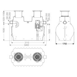 Kessel Koaleszenzabscheider EasyOil ground NS 15, 5.800L, PE, Schwarz... KESSEL-99715.80D 4026092027745 (Abb. 1)