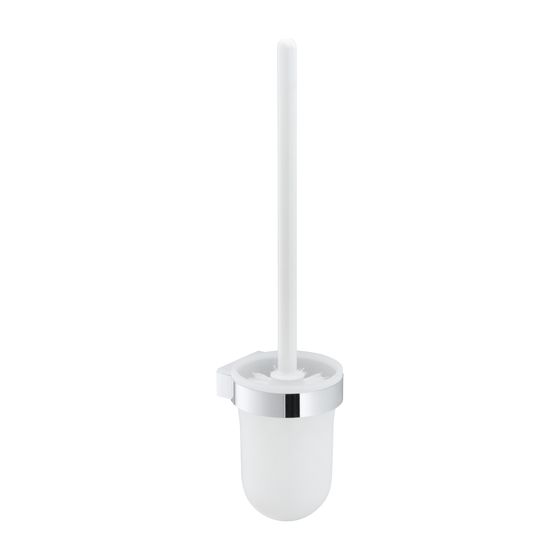 KEUCO Toilettenbürstengarnitur, Smart 02364 mit Kunststoff-Einsatz, verchromt/weiß