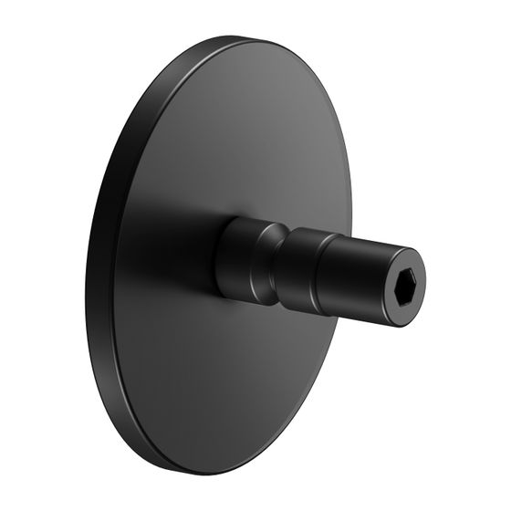 Keuco Klebe-Set 5 für 12801, 12814, mit runder Rosette, Schwarz matt, 04994370501