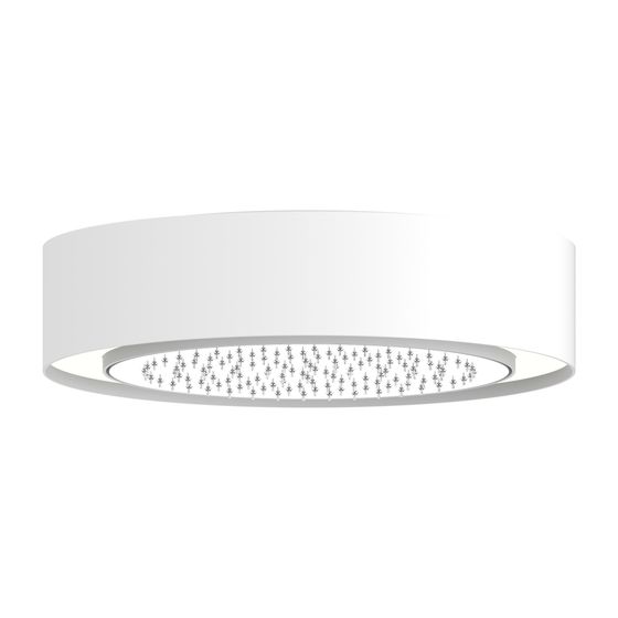 Keuco Decken-Duschleuchte on/off mit Kopfbrause und Brausearm, D 400x100mm, Weiß matt