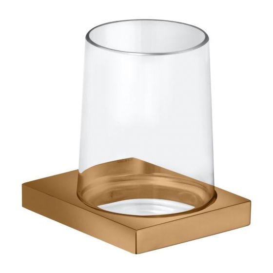 KEUCO Glashalter Edition 11 11150, komplett m. Echtkristall-Glas, Bronze gebürstet