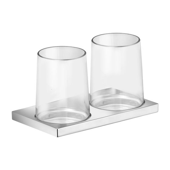 KEUCO Doppelglash. Edition 11 11151, kpl. Echtkristall-Glas, Bronze gebürstet