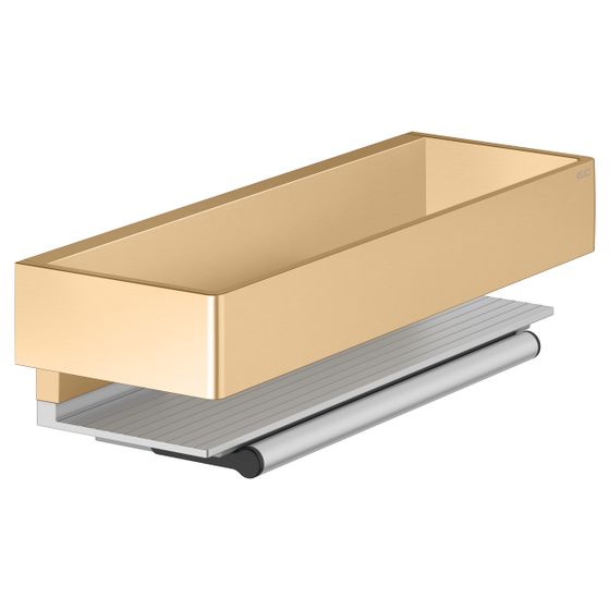 Keuco Edition 11 Duschablage mit Glasabzieher, Messing gebürstet/Alu, 11159250000