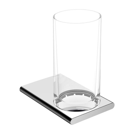 KEUCO Glashalter Edition 400 11550, kpl.mit Echtkristall-Glas, schwarzchrom gebürstet