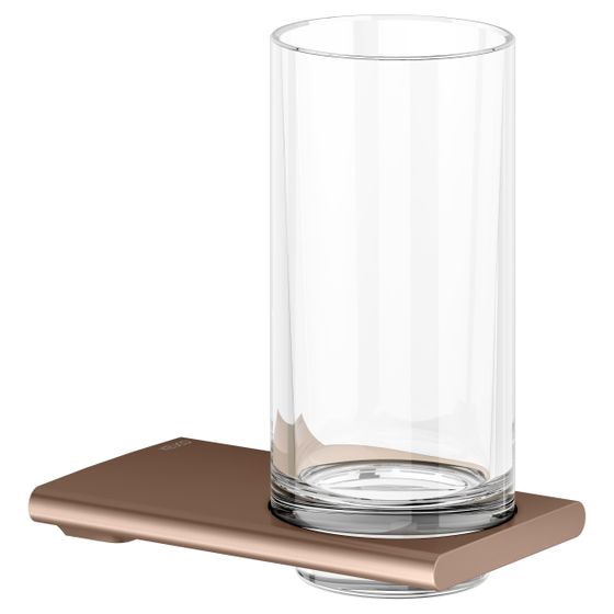 Keuco Edition 400 Glashalter, Echtkristall-Glas, Rotgold gebürstet, 11550299000
