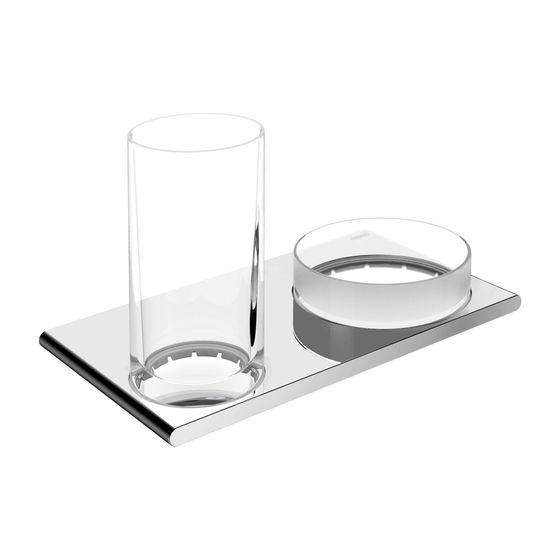 KEUCO Doppelhalter Edition 400 11554, Glas/ Ablageschale, verchromt