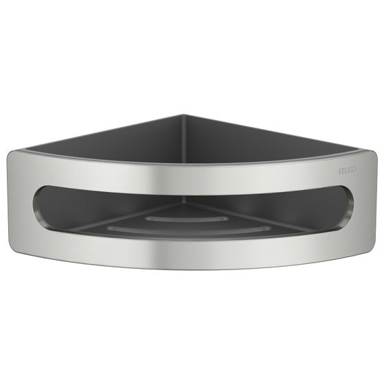 Keuco Elegance Eckduschablage Kunststoff-Einsatz, Edelstahl-finish/Anthrazit, 11657060001