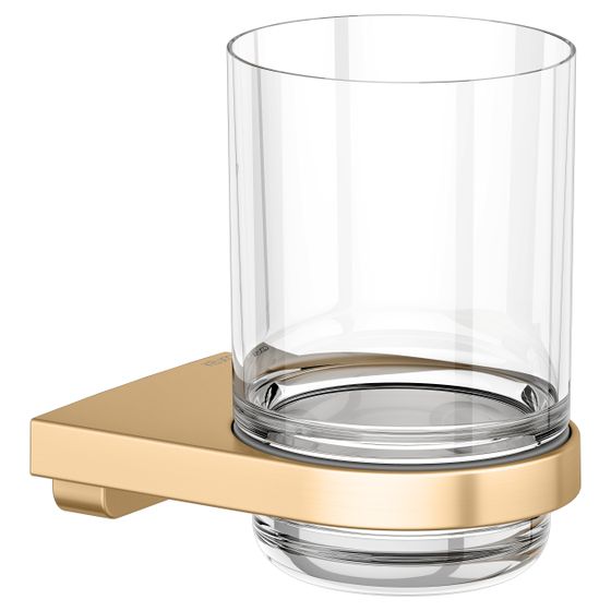 Keuco Collection Moll Glashalter, Echtkristall-Glas, Messing gebürstet, 12750259000