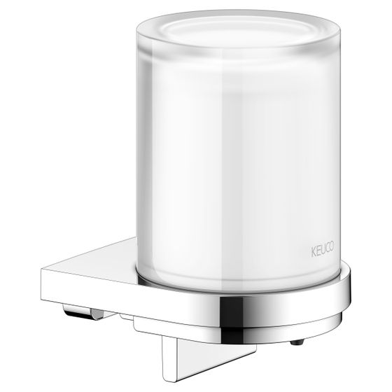Keuco Collection Moll Lotionspender, 180ml, 0,5ml/Hub, mit Echtkristall-Glas Stülpbecher, Halter und Pumpe, Verchromt