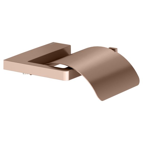 Keuco Collection Moll Toilettenpapierhalter mit Deckel, starr, offene Form, mit Rollenbremse, Rotgold gebürstet, 12760290000