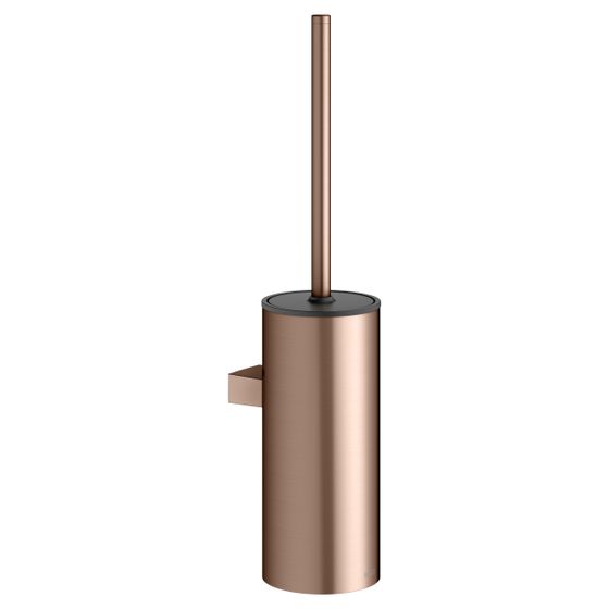 Keuco Collection Moll Toilettenbürstengarnitur mit Deckel, Wandmodell, mit Befestigungsset, Rotgold gebürstet/Anthrazit