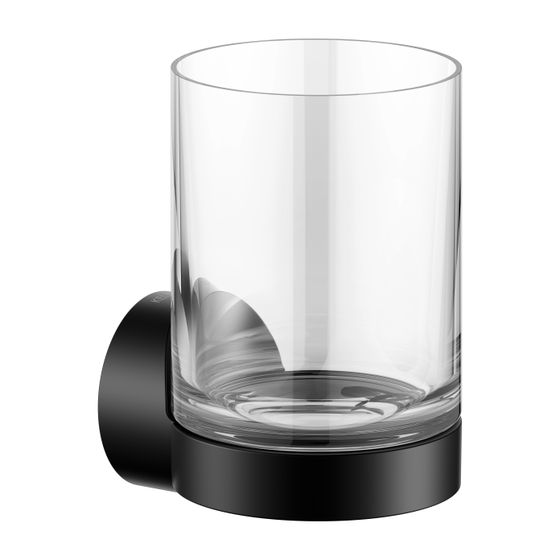 Keuco Collection Reva Glashalter, Echtkristall-Glas, Schwarz-matt, 12850379000
