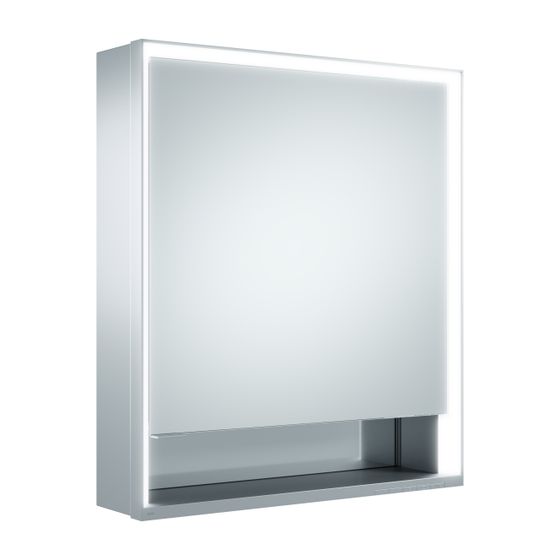 KEUCO Spiegelschrank Royal Lumos 14301, r., ohne Ablagef, Vorbau, silber-eloxiert, 650x735x165mm