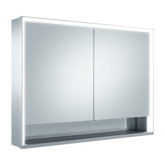 KEUCO Spiegelschrank Royal Lumos 14304, mit Ablagef., Vorbau, silber-eloxiert, 1000x735x165mm