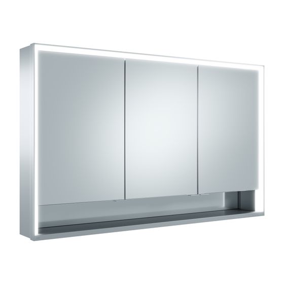 KEUCO Spiegelschrank Royal Lumos 14305, mit Ablagef., Vorbau, silber-eloxiert, 1200x735x165mm, DALI