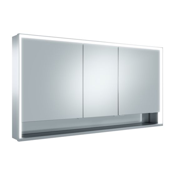 KEUCO Spiegelschrank Royal Lumos 14306, mit Ablagef., Vorbau, silber-eloxiert, 1400x735x165mm