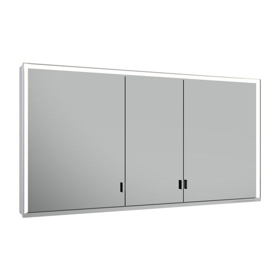 KEUCO Spiegelschrank Royal Lumos 14306, ohne Ablagef., Vorbau, silber-eloxiert, 1400x735x165mm