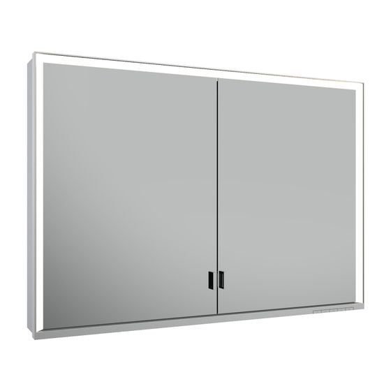 KEUCO Spiegelschrank Royal Lumos 14308, ohne Ablagef., Vorbau, silber-eloxiert, 1050x735x165mm