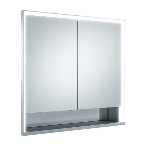 KEUCO Spiegelschrank Royal Lumos 14312, mit Ablagef., Einbau, silber-eloxiert, 800x735x165mm