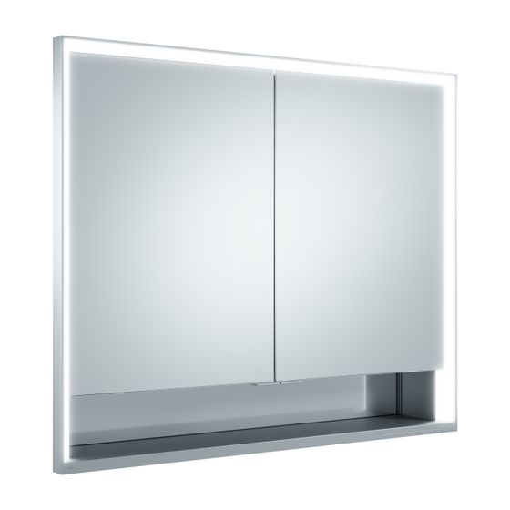 KEUCO Spiegelschrank Royal Lumos 14313, mit Ablagef., Einbau, silber-eloxiert, 900x735x165mm