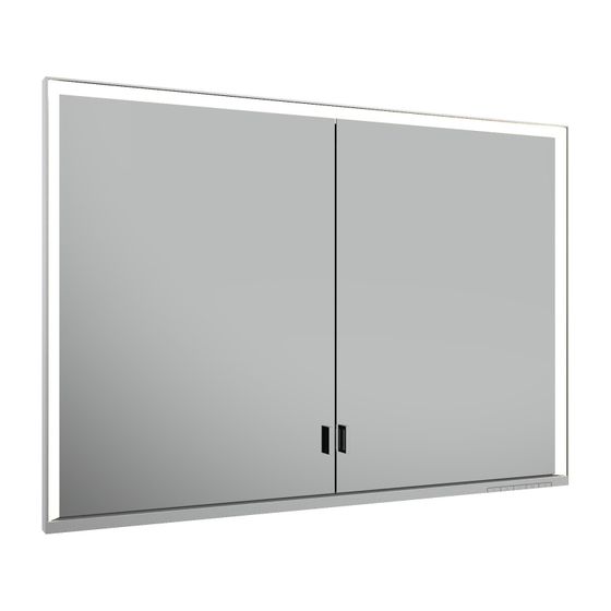 KEUCO Spiegelschrank Royal Lumos 14318, ohne Ablagef., Einbau, silber-eloxiert, 1050x735x165mm
