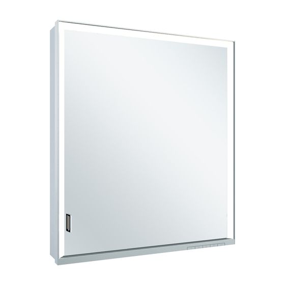 Keuco Royal Lumos Spiegelschrank Wandvorbau 1-türig lange Tür, Anschlag rechts, 650x735x130mm, Silber eloxiert, 14321172101