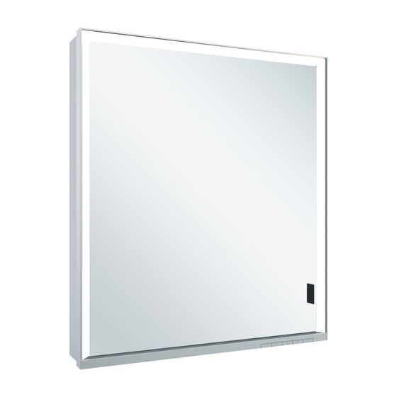 Keuco Royal Lumos Spiegelschrank Wandvorbau 1-türig lange Tür, Anschlag links, 650x735x130mm, Silber eloxiert, 14321172201