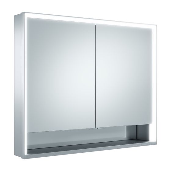 Keuco Royal Lumos Spiegelschrank Wandvorbau 2-türig kurze Tür, 900x735x130mm, Silber eloxiert, 14323171301