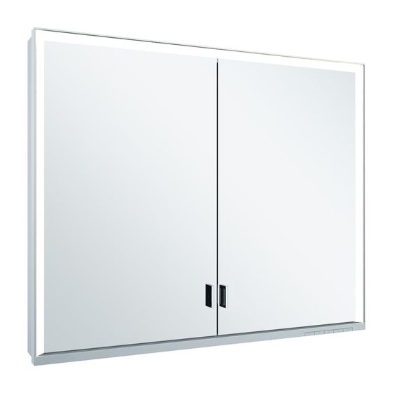 Keuco Royal Lumos Spiegelschrank Wandvorbau 2-türig lange Tür, 900x735x130mm, Silber eloxiert, 14323172301