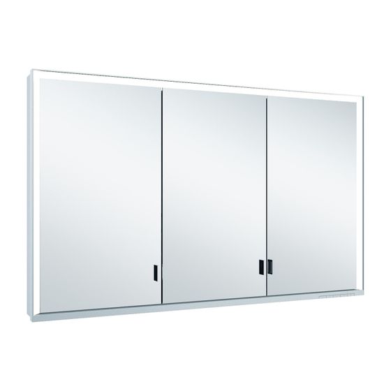 Keuco Royal Lumos Spiegelschrank Wandvorbau 3-türig lange Tür, 1200x735x130mm, Silber eloxiert, 14325172301