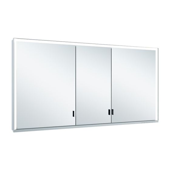 Keuco Royal Lumos Spiegelschrank Wandvorbau 3-türig lange Tür, 1400x735x130mm, Silber eloxiert, 14326172301