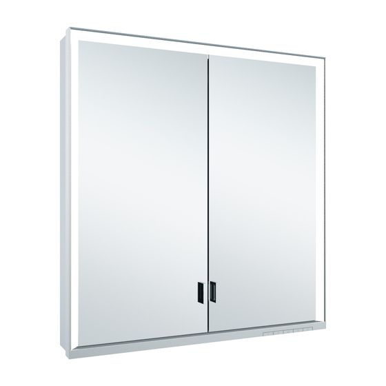 Keuco Royal Lumos Spiegelschrank Wandvorbau 2-türig lange Tür, 700x735x130mm, Silber eloxiert, 14327172301