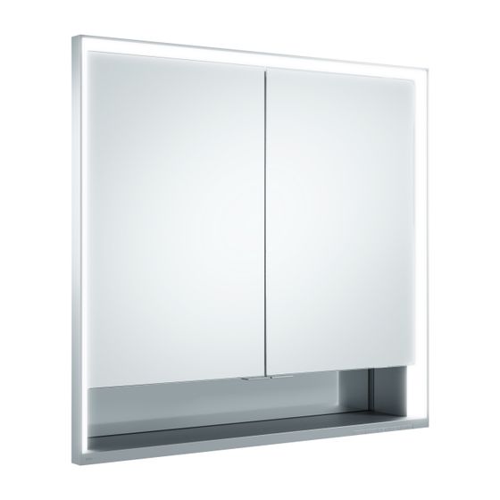 Keuco Royal Lumos Spiegelschrank Wandeinbau 2-türig kurze Tür, 800x735x130mm, Silber eloxiert, 14332171301