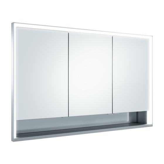 Keuco Royal Lumos Spiegelschrank Wandeinbau 3-türig kurze Tür, mit Spiegelheizung, 1200x735x130mm, Silber eloxiert
