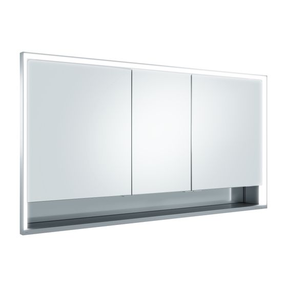 Keuco Royal Lumos Spiegelschrank Wandeinbau 3-türig kurze Tür 1400x735x130mm, Silber eloxiert, 14336171301
