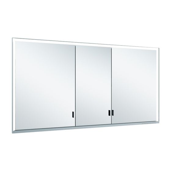 Keuco Royal Lumos Spiegelschrank Wandeinbau 3-türig lange Tür, 1400x735x130mm, Silber eloxiert, 14336172301