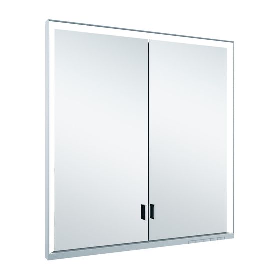 Keuco Royal Lumos Spiegelschrank Wandeinbau 2-türig lange Tür, 700x735x130mm, Silber eloxiert, 14337172301