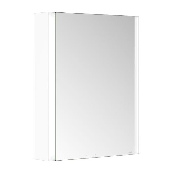 Keuco Somaris Spiegelschrank Wandvorbau 1-türig, Anschlag links, mit Heizung und 1 Steckdose, 600x710x128mm, Weiß matt