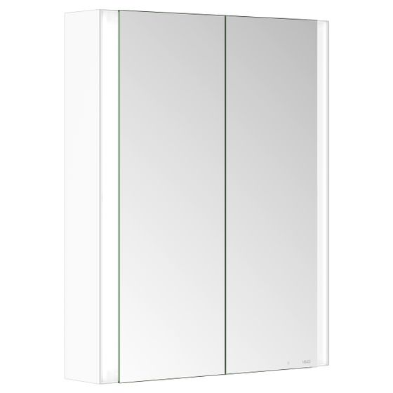 Keuco Somaris Spiegelschrank Wandvorbau 2-türig, mit 1 Steckdose, 600x710x128mm, Weiß matt