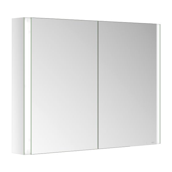 Keuco Somaris Spiegelschrank Wandvorbau 2-türig, mit 1 Steckdose, 1000x710x128mm, Verspiegelt