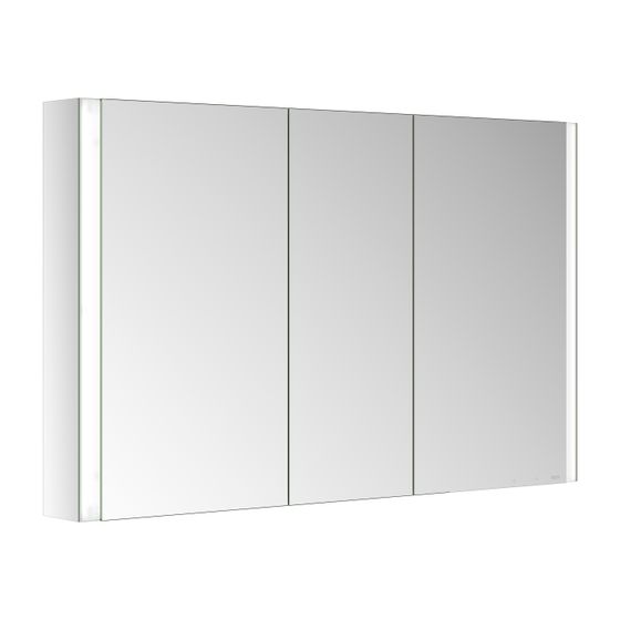 Keuco Somaris Spiegelschrank Wandvorbau 3-türig, mit Spiegelheizung und 2 Steckdosen, 1200x710x128mm, Verspiegelt