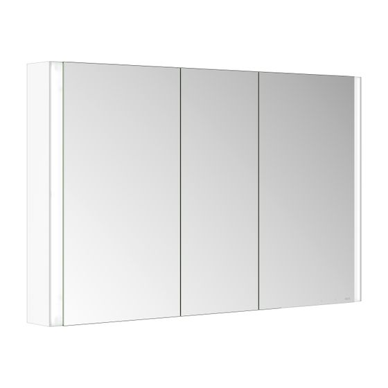 Keuco Somaris Spiegelschrank Wandvorbau 3-türig, mit Spiegelheizung und 2 Steckdosen, 1200x710x128mm, Weiß matt